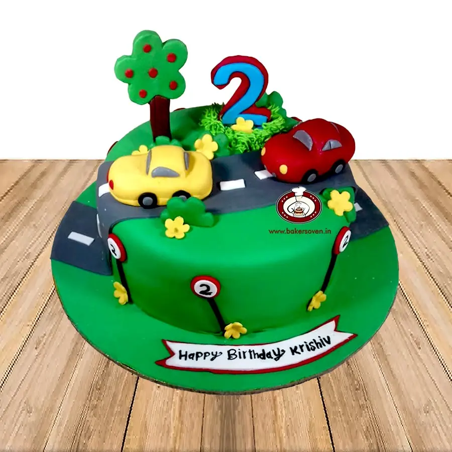 Yellow & Red Car Cake