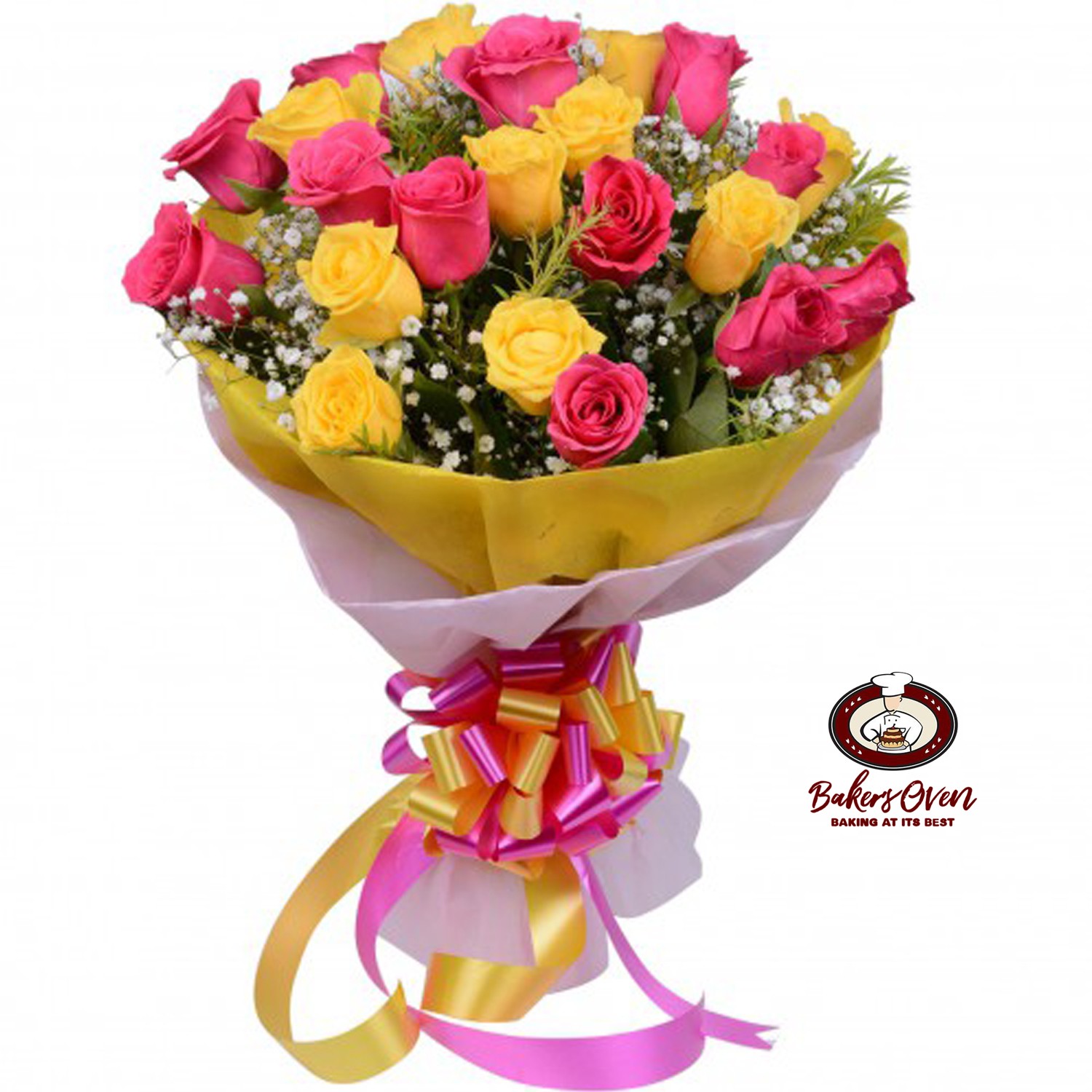 Pink & Yellow Roses Bouquet