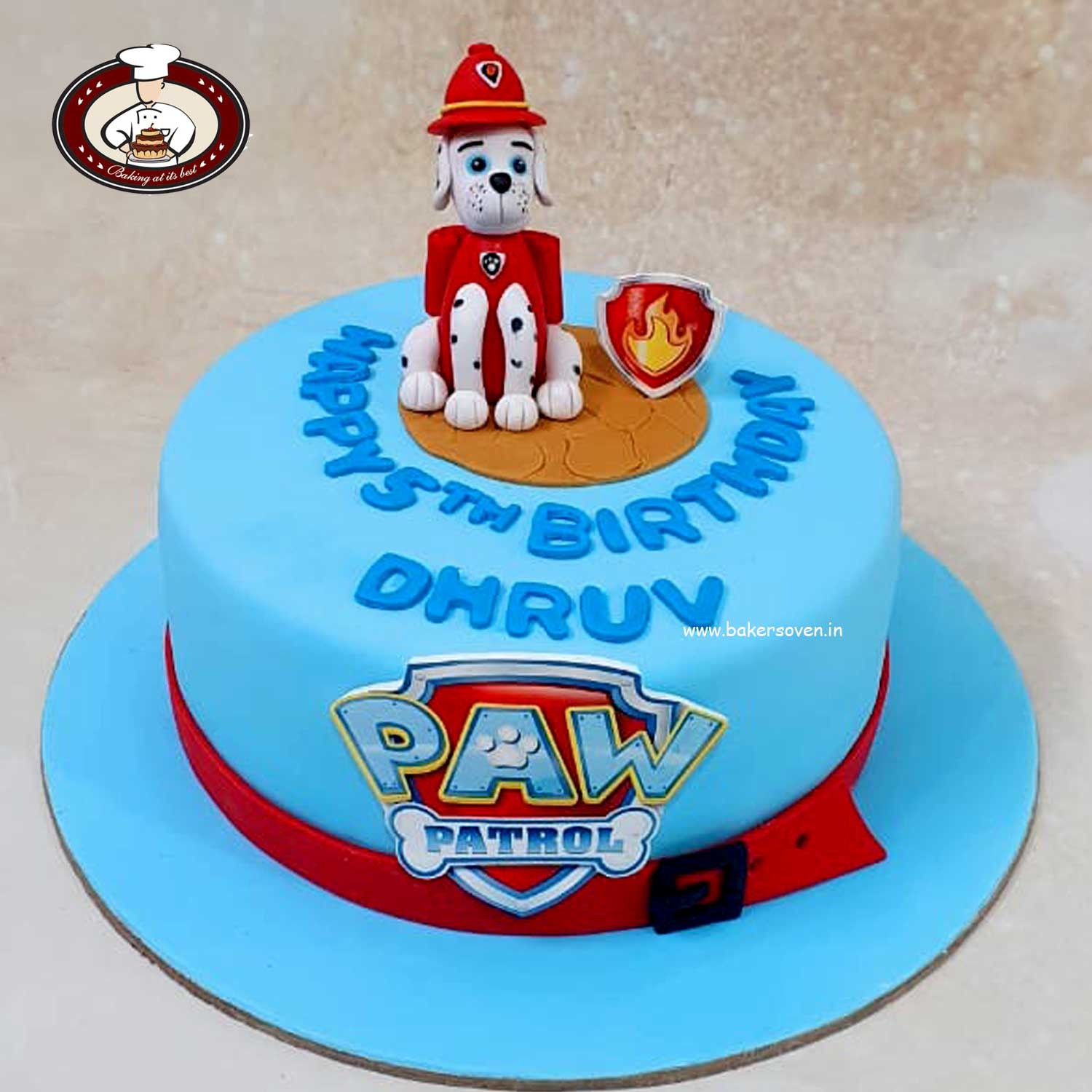 Paw Patrol Logo Shield Bone Pawprint Edible Cake Topper Image 