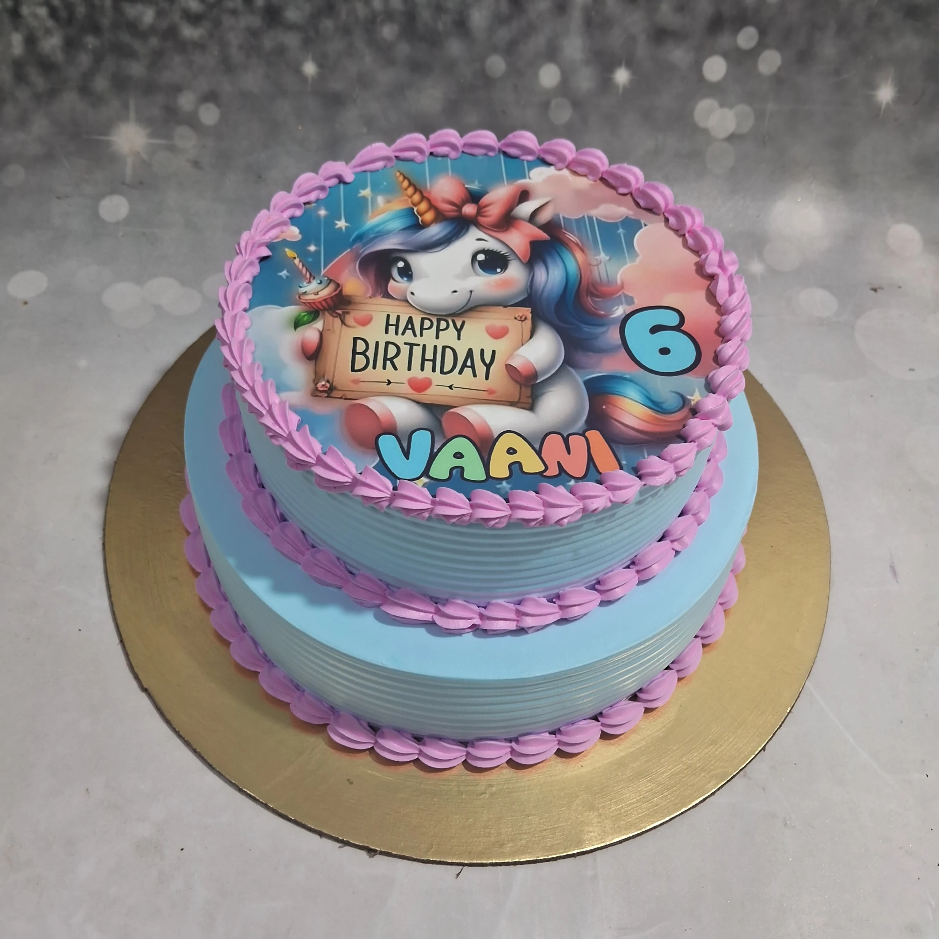 Unicorn Tier Photo Cake