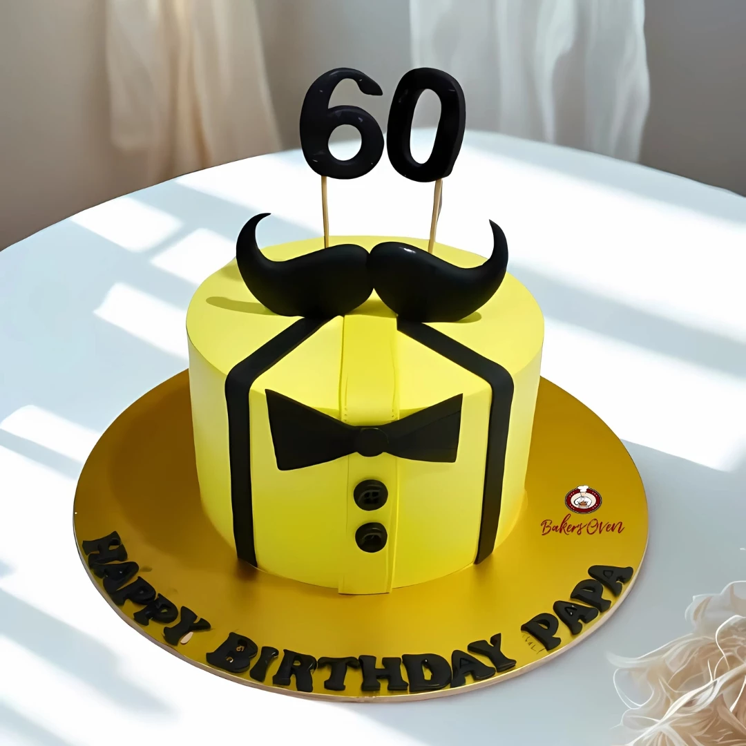60th Birthday Moustache Cake