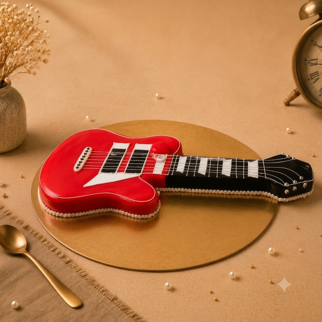 Red Guitar Cake