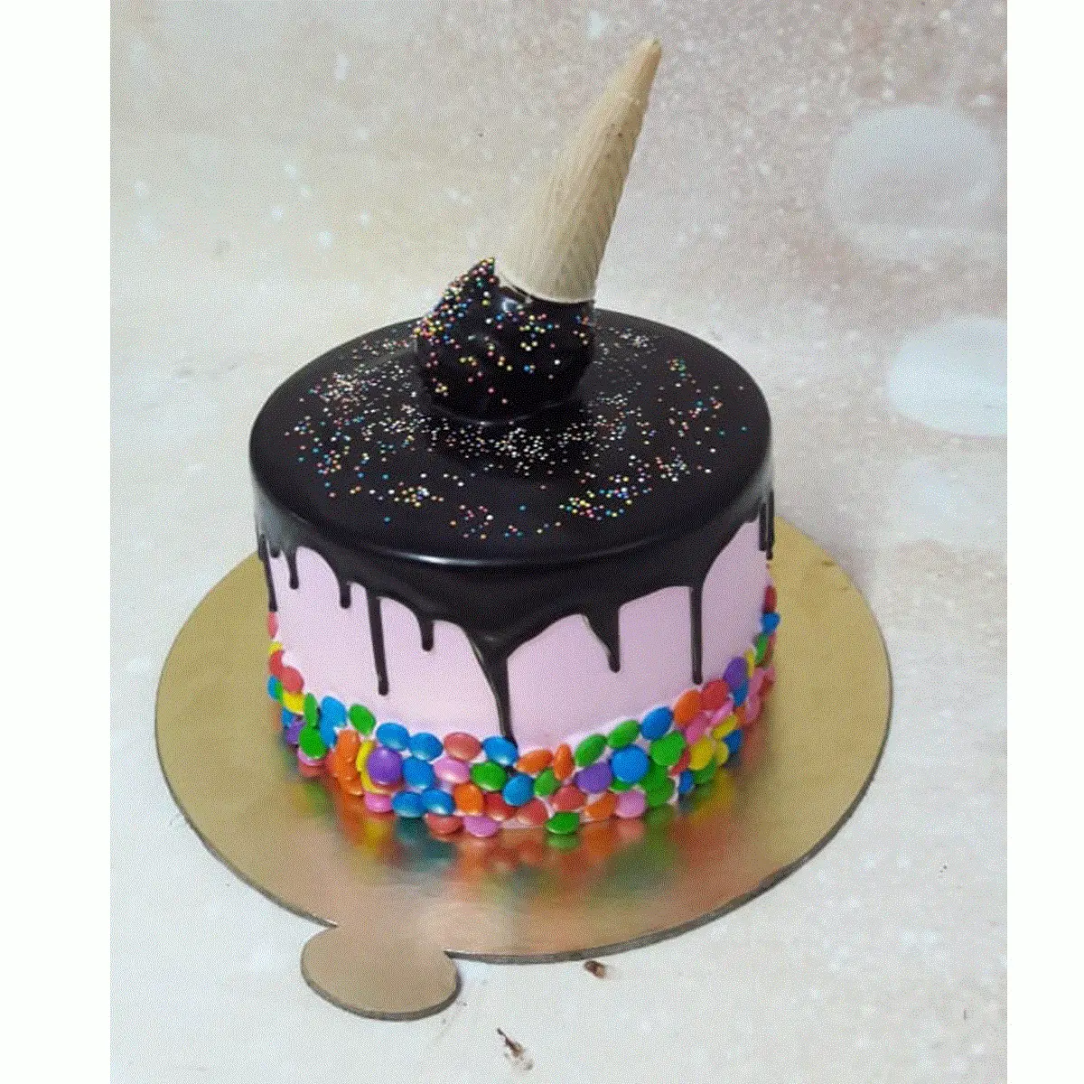Cone and Gems Cake