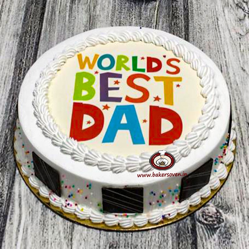 World Best Dad Cake White Look