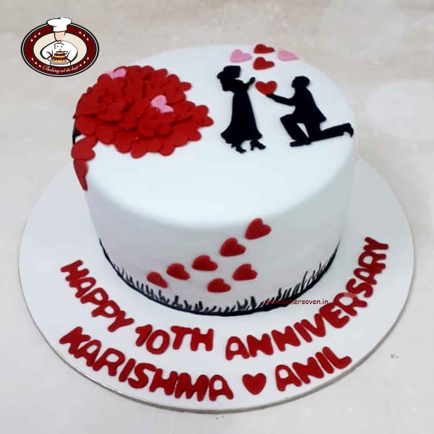 Buy 10th Anniversary Cake | Order Cake for 10th Anniversary