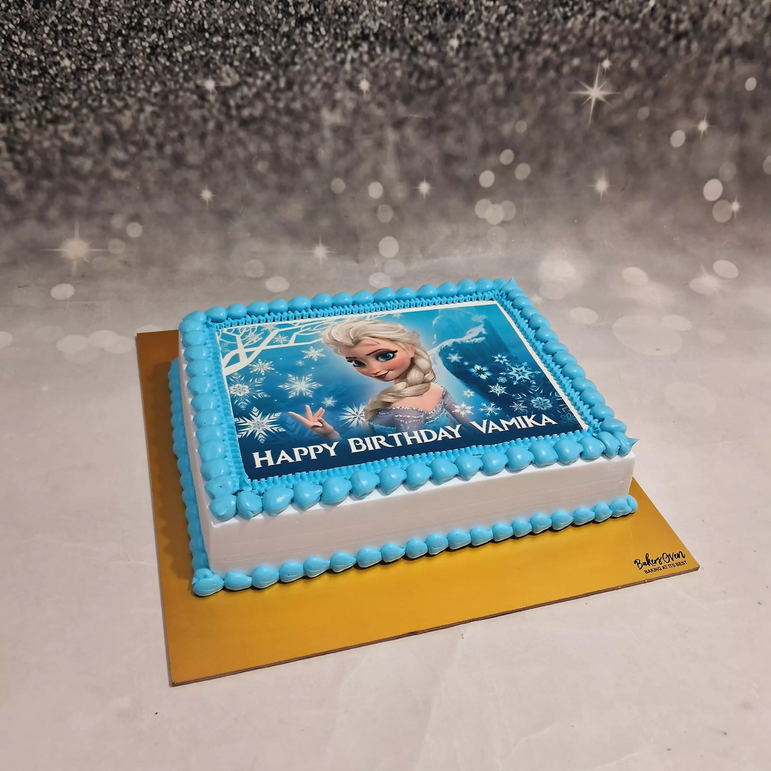 Frozen Snowy Photo Cake