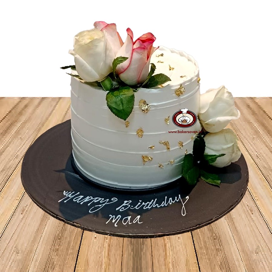 Wedding cake - old rose, marbled and white - Decorated - CakesDecor