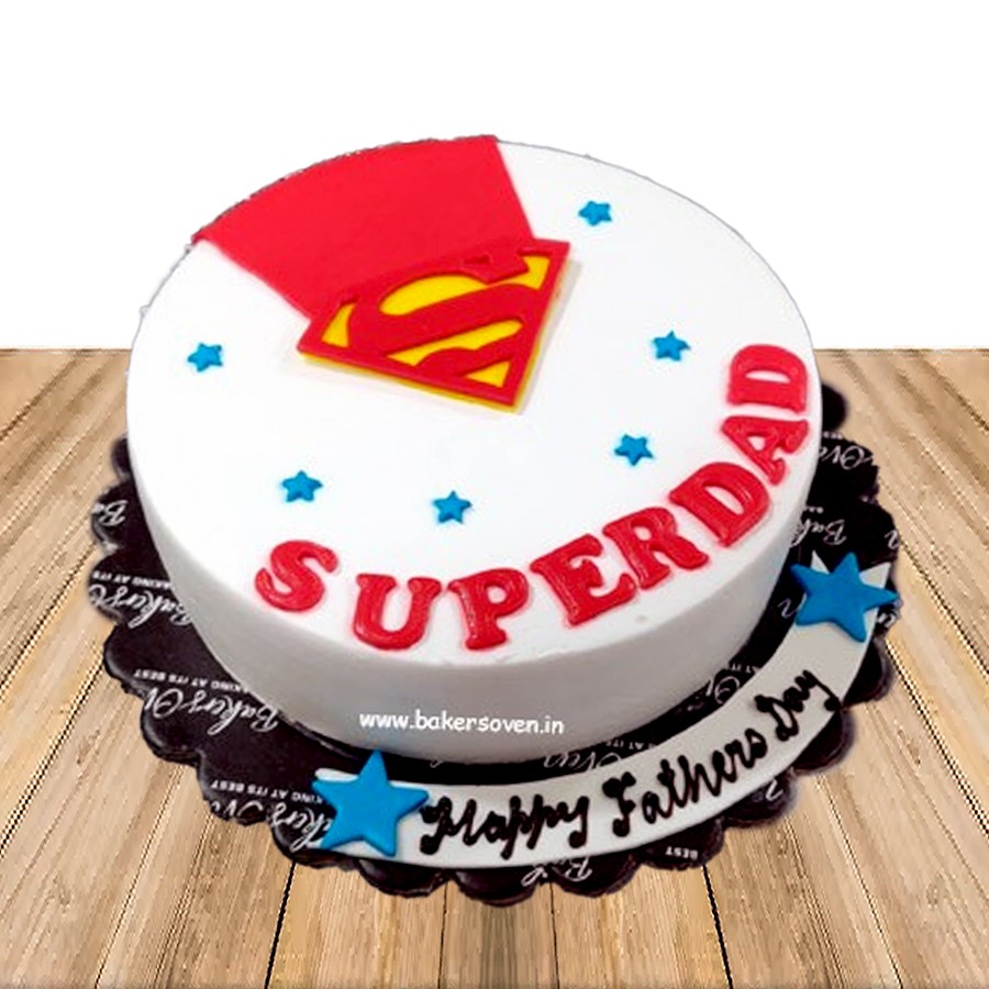 Order Superman Dad Cake Online in Noida, Delhi NCR | Kingdom of Cakes