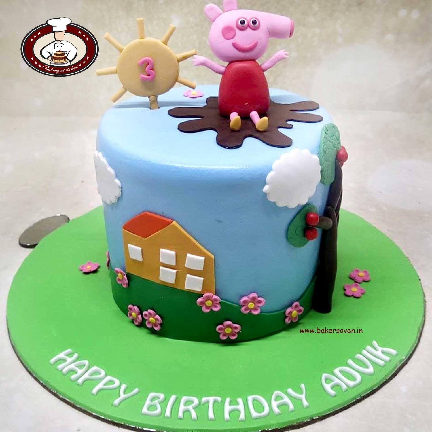 Peppa Theme Cake | Order Peppa Birthday Cake Online in Gurgaon | Bakers Oven