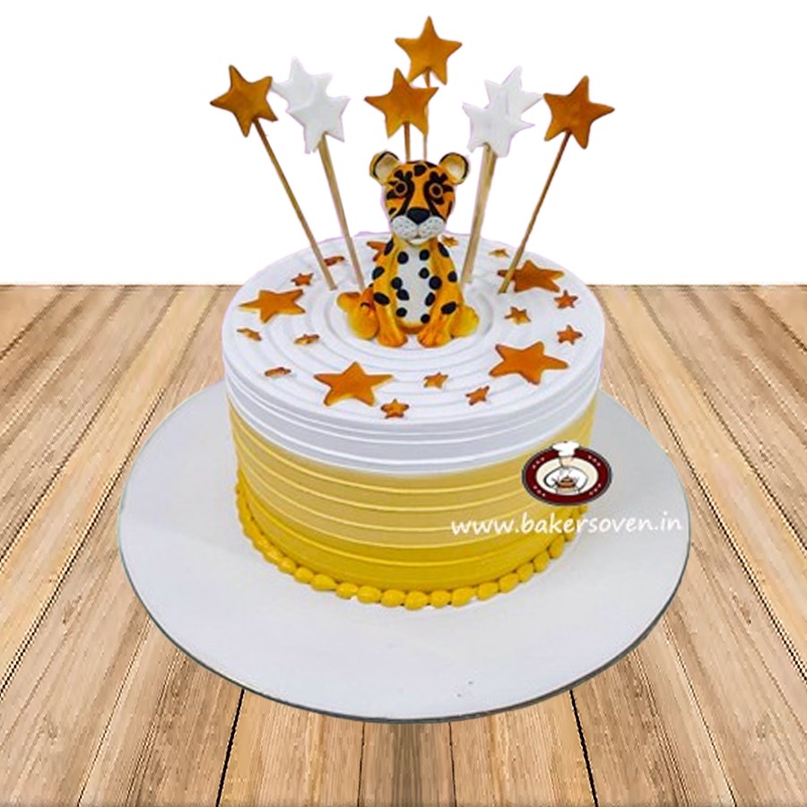 Order Fierce Tiger Designer Fondant Cake Online, Price Rs.3945 | FlowerAura