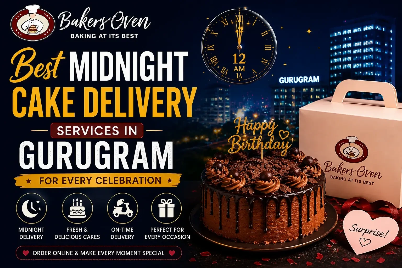 Best Midnight Cake Delivery Services in Gurugram for Every Celebration