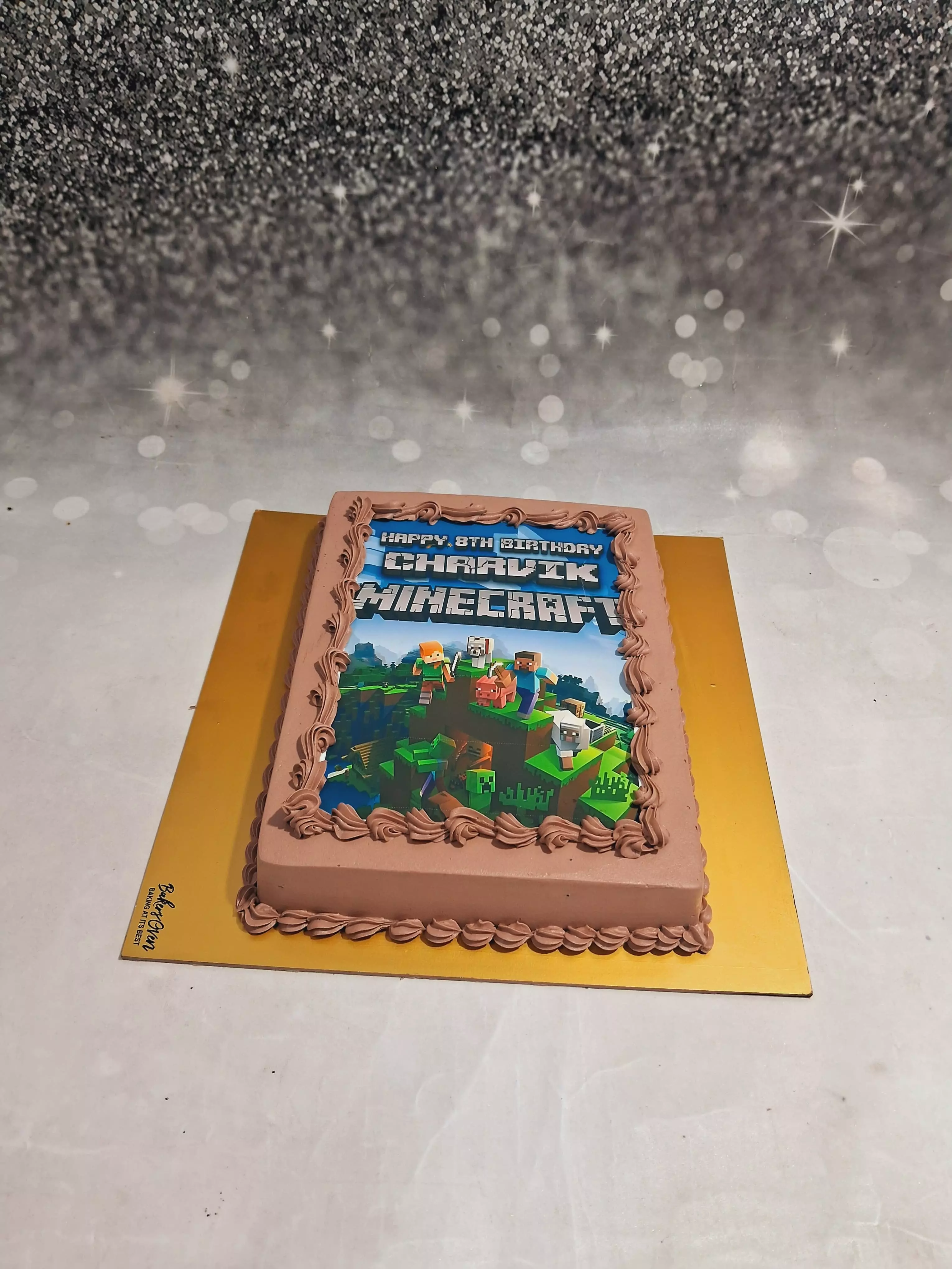 Minecraft Dust Photo Cake
