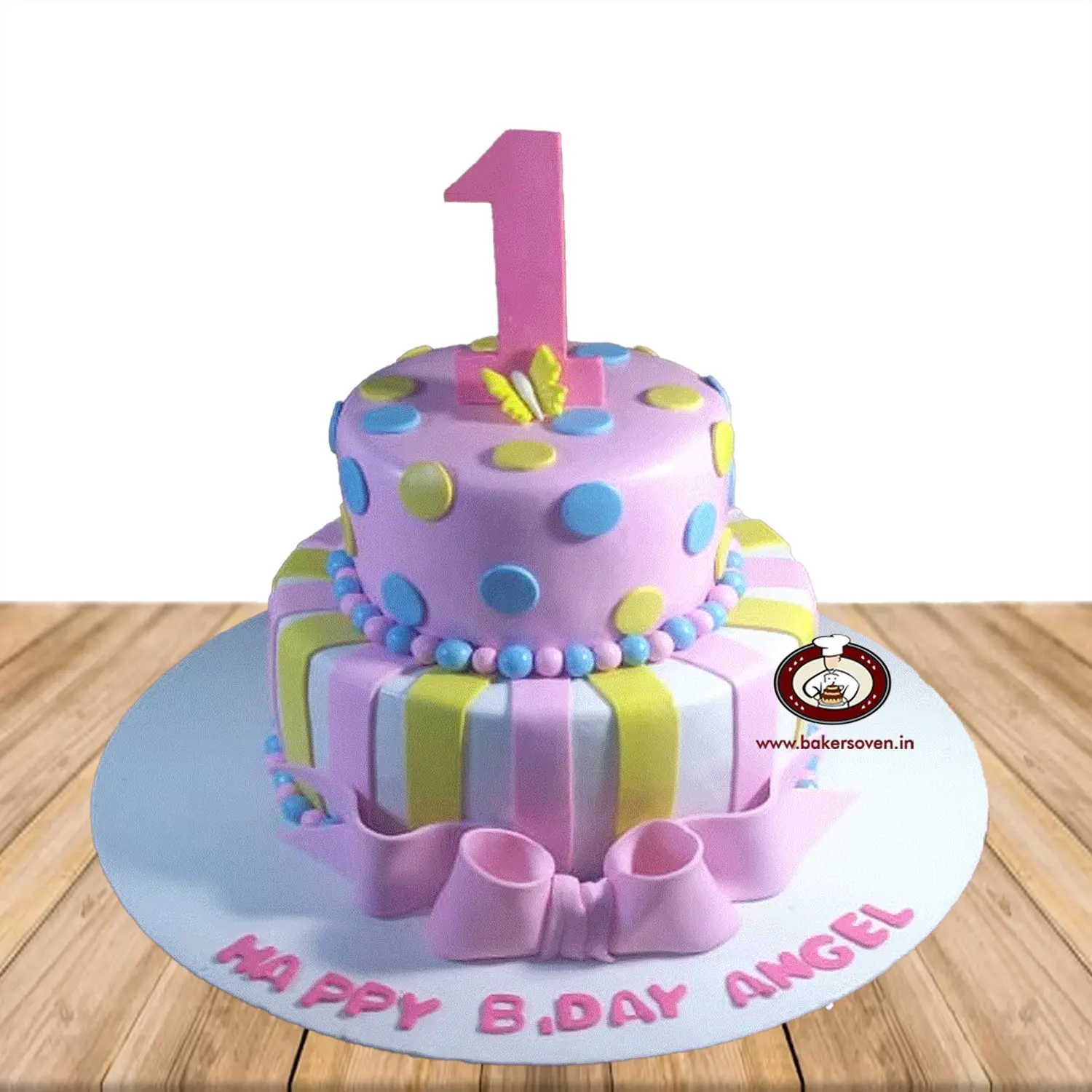 Polka & Ribbon Cake