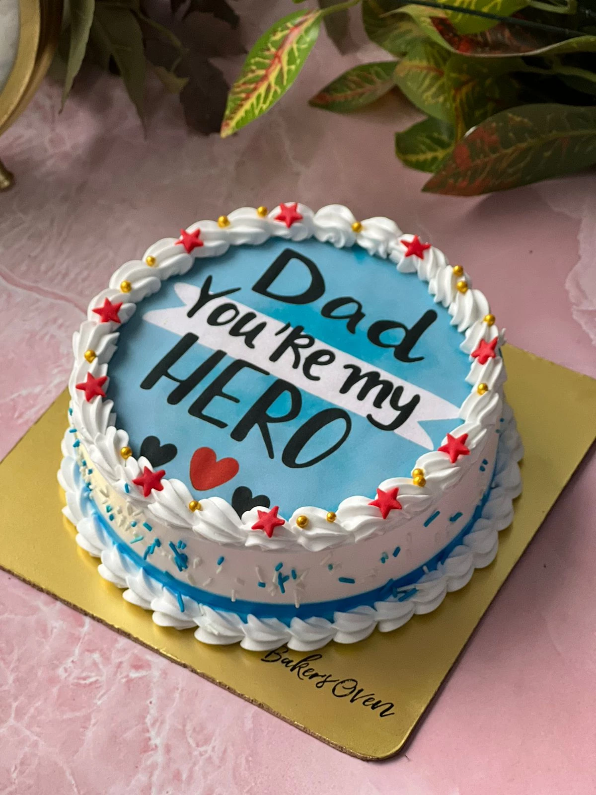 Dad U R My Hero Photo Cake