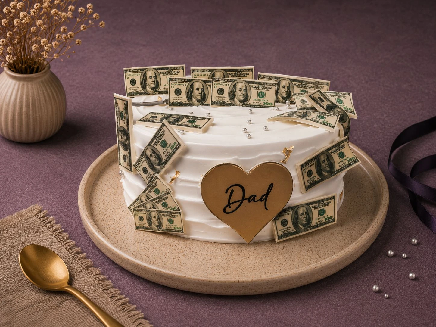 Money Minting Dad Cake