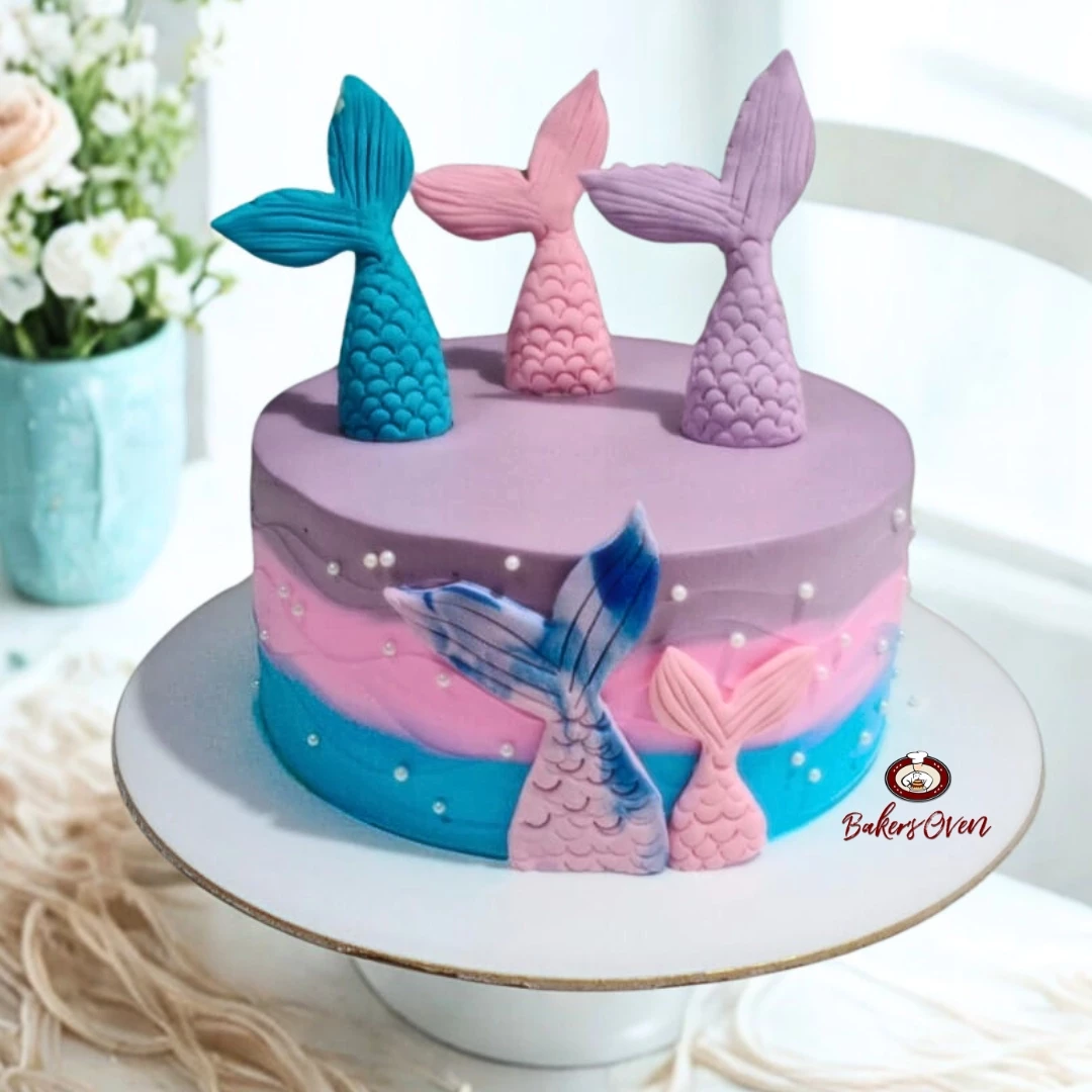 Three Mermaid Tail Cake