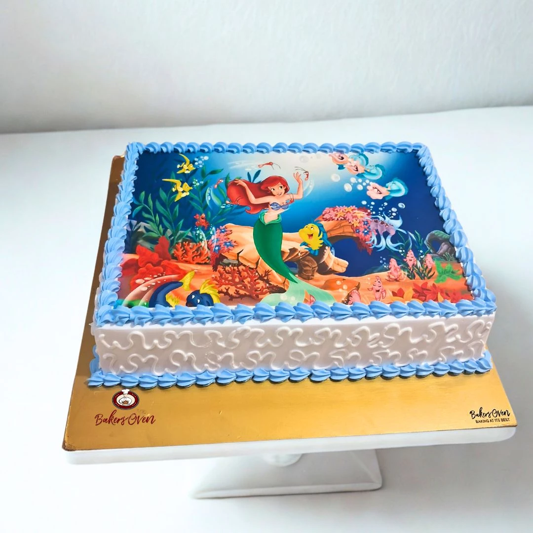 Mermaid Aqua Photo Cake