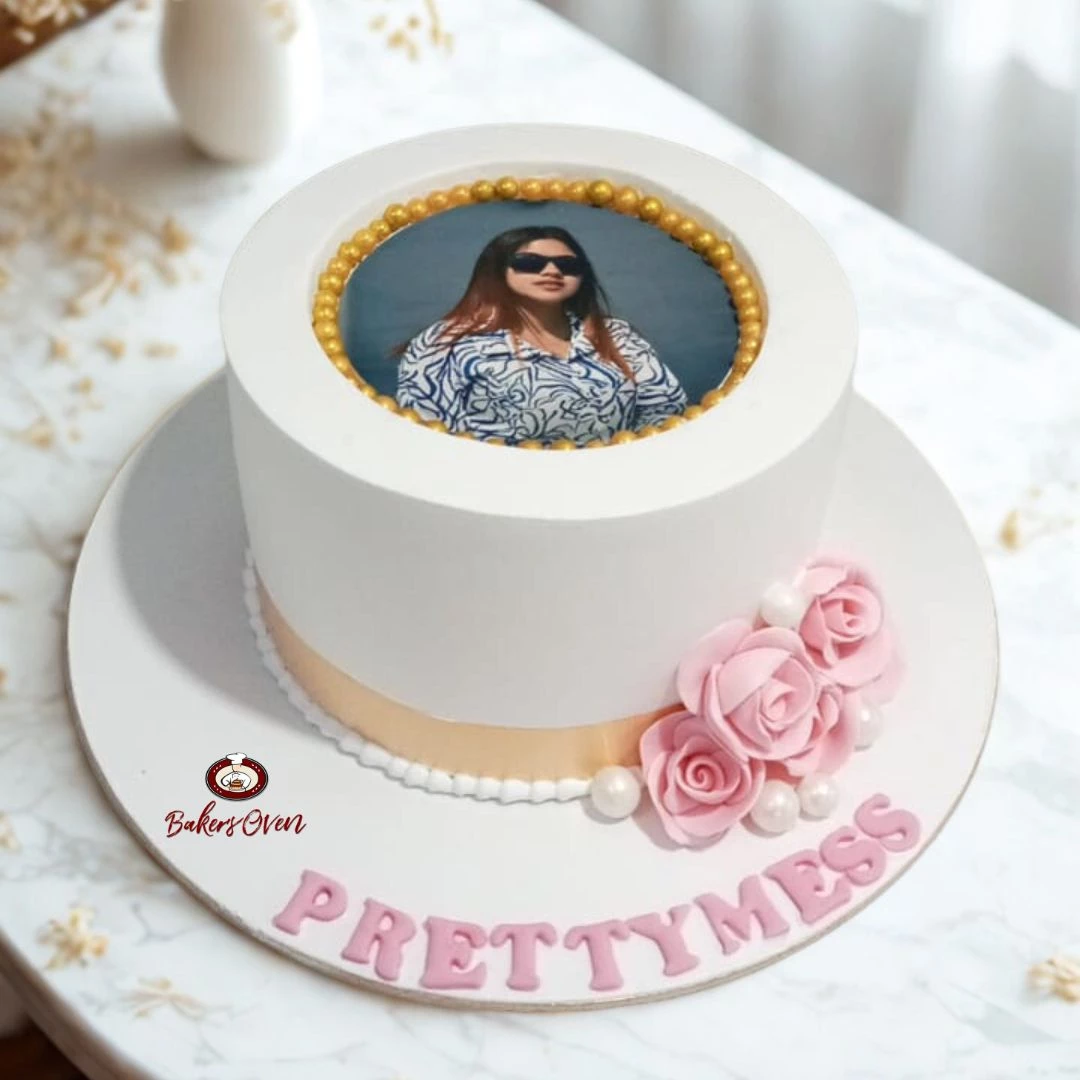 Golden Frame Photo Cake