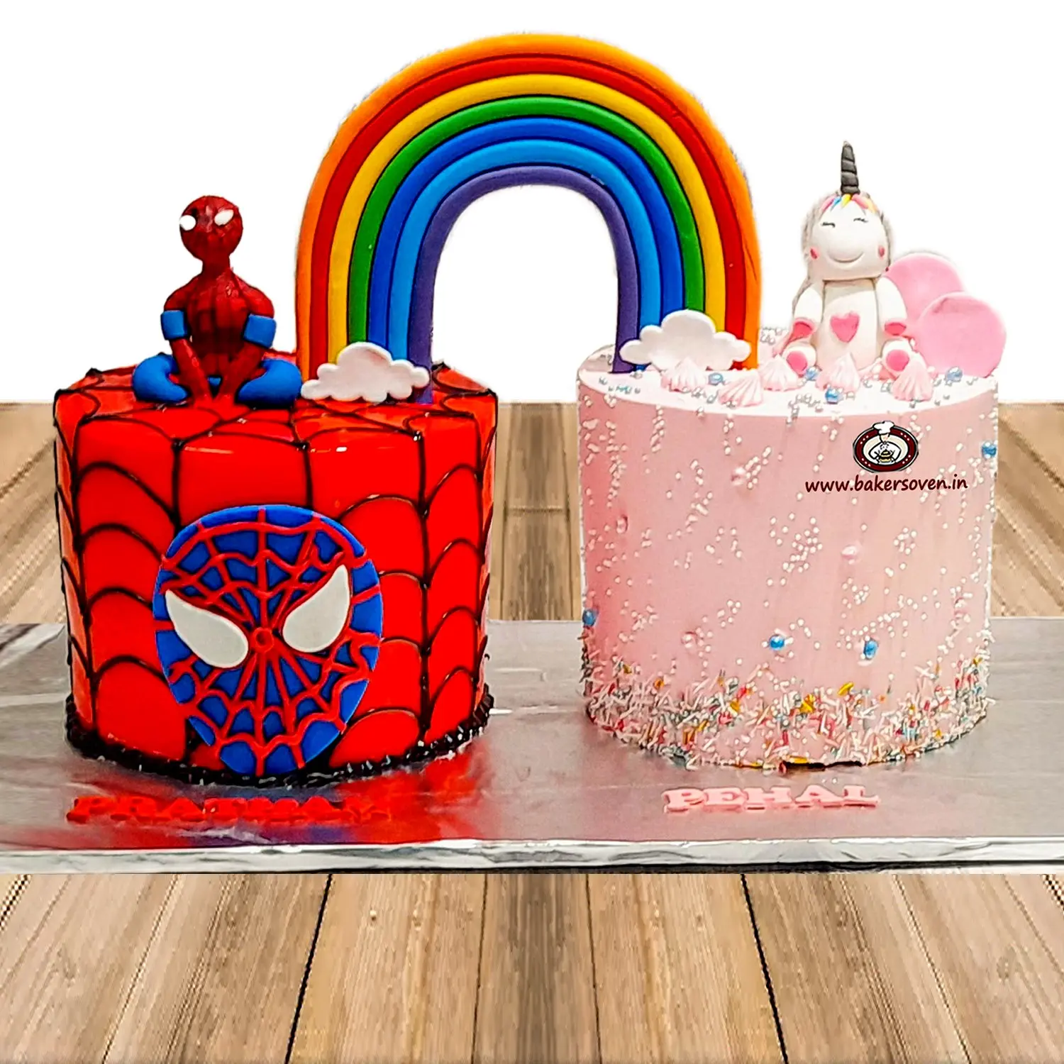Twins Spiderman Unicorn Cake Unite Adventure And Magic 